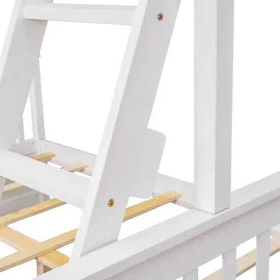 Twin over Full Bunk Bed with Ladders and Two Storage Drawers-ModernLuxe image {6}