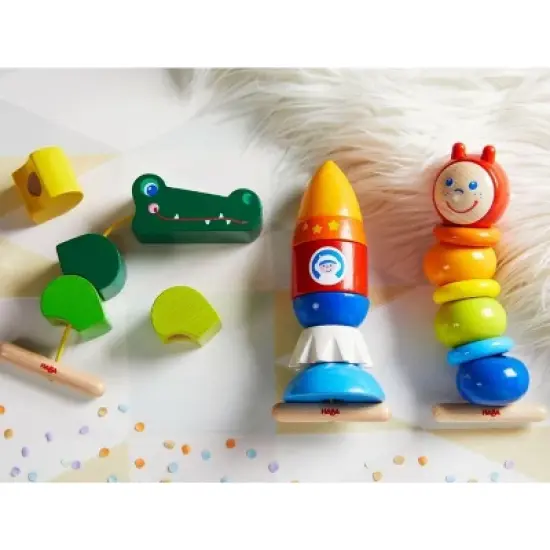 HABA Threading Game Rocket Dexterity Toy for Ages 2+ (Made in Germany) image {5}