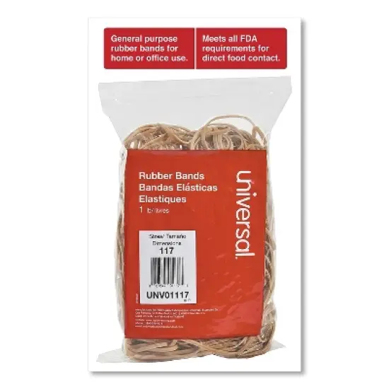 UNIVERSAL Rubber Bands Size 117 7 x 1/8 210 Bands/1lb Pack 01117 image {2}