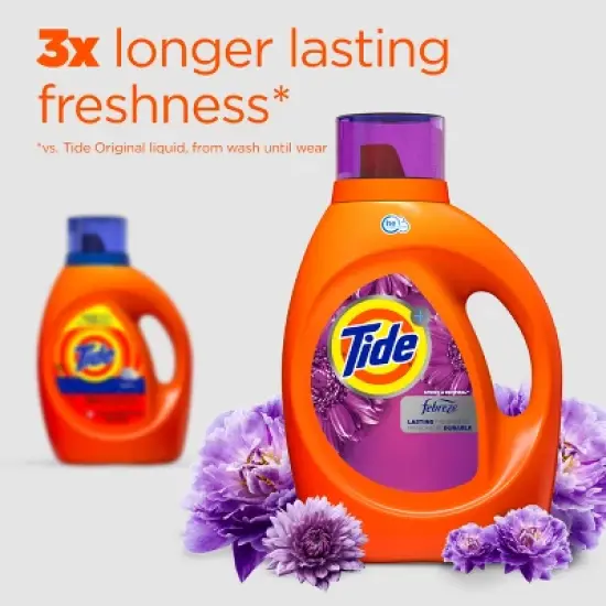 Tide Plus Febreze High Efficiency Liquid Laundry Detergent - Spring & Renewal image {4}