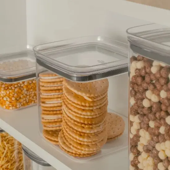OU Airtight Food Storage Container 9.7 Cup, BPA Free, Clear Plastic Food Storage Container with Leak Proof Lid, Stackable Kitchen Organizer image {3}