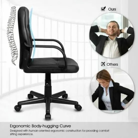 Costway Ergonomic Mid-Back Executive Office Swivel Computer Desk Chair New image {4}