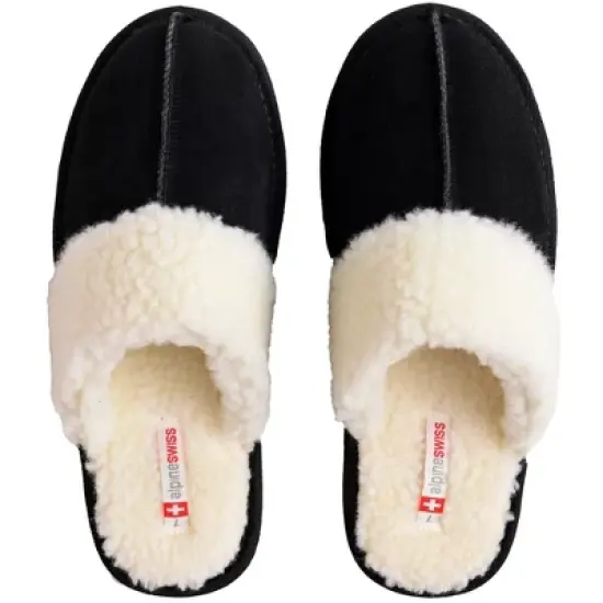 Alpine Swiss Lucy Womens Genuine Suede Memory Foam Scuff Slippers image {1}