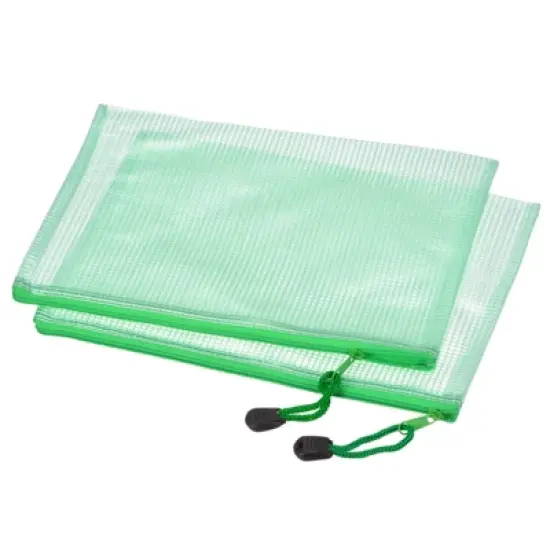 Unique Bargains PVC Waterproof Mesh Zipper Home Office Travel File Bag 6 Pcs image {4}