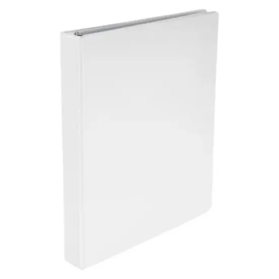 School Smart D Ring Binder, Polypropylene, 1 Inch, White image {6}