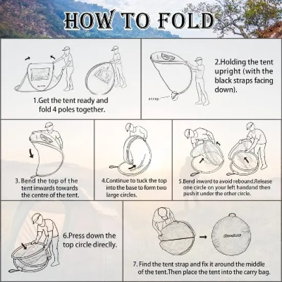 MaseiKar Camping Instant Pop Up Tent, 2 Person, Water Resistant Dome, Easy Setup for Camping Hiking and Outdoor, Portable with Carry Bag, 3 Season image {6}