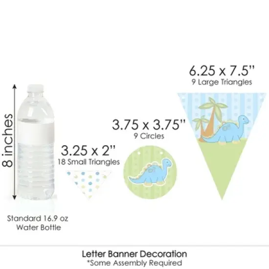 Big Dot of Happiness Baby Boy Dinosaur - Baby Shower Letter Banner Decoration - 36 Banner Cutouts and Baby Shower Banner Letters image {5}