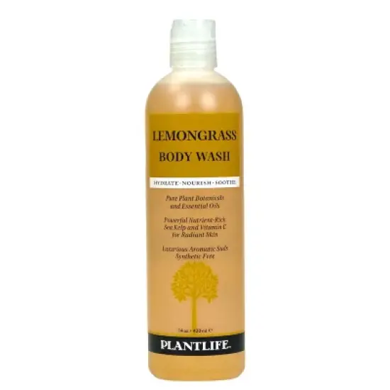 Plantlife Lemongrass Body Wash &ndash; GMO & Gluten-Free, Gentle & Moisturizing, Natural Ingredients, Made in the USA, 14 oz image {6}