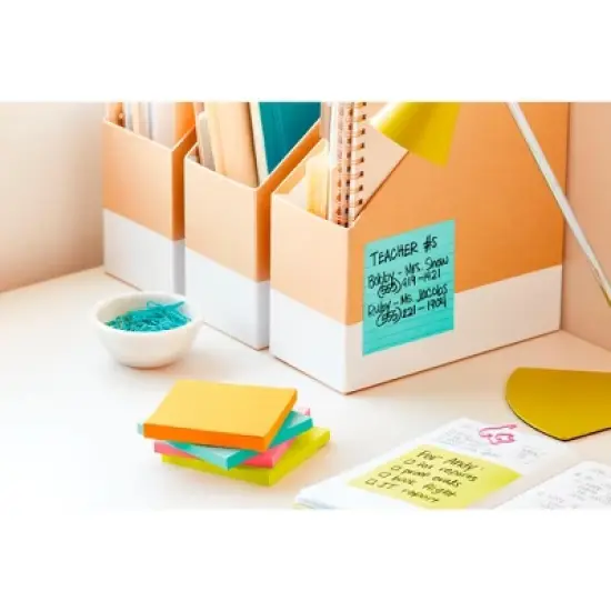 Post-it Super Sticky Lined Notes, 4 x 4 Inches, Miami Colors, 6 Pads with 90 Sheets image {5}