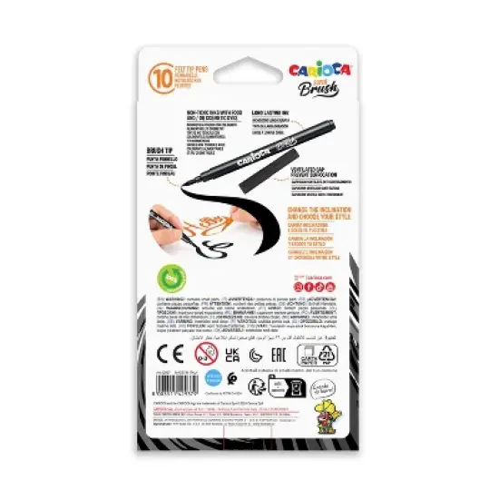 CARIOCA Super Brush Washable Felt Tip Pens, 10 Per Pack, 2 Packs image {5}