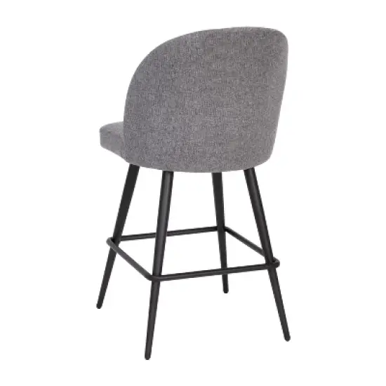 Merrick Lane Set of 2 Modern Armless Counter Stools with Contoured Backs, Steel Frames, and Integrated Footrests image {8}