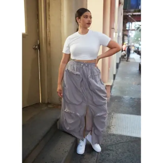 Rebdolls Women's Harley Nylon Cargo Maxi A Line Skirt image {4}