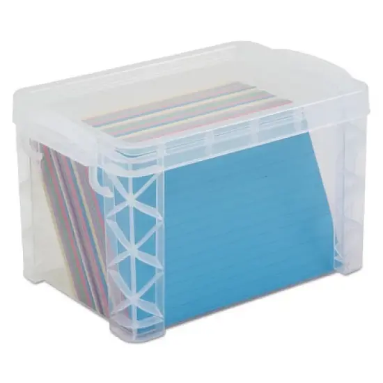 Advantus Super Stacker Storage Boxes, Holds 500 4 x 6 Cards, 7.25 x 5 x 4.75, Plastic, Clear image {3}