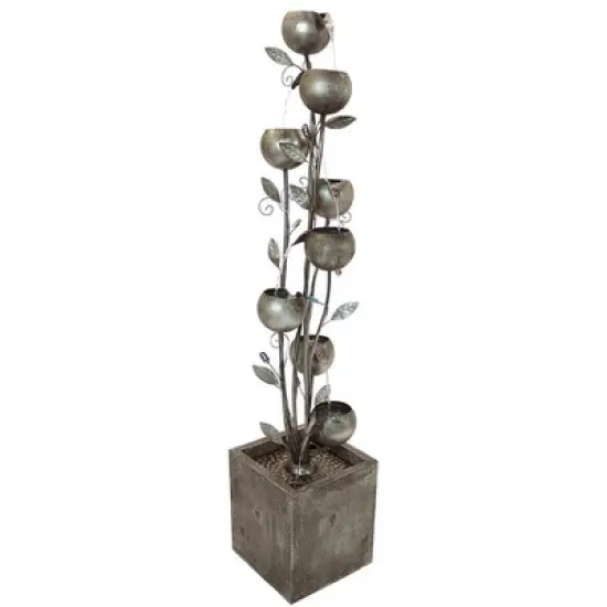 Design Toscano Abstract Floral Cascading Metal Tower Fountain - Bronze image {2}