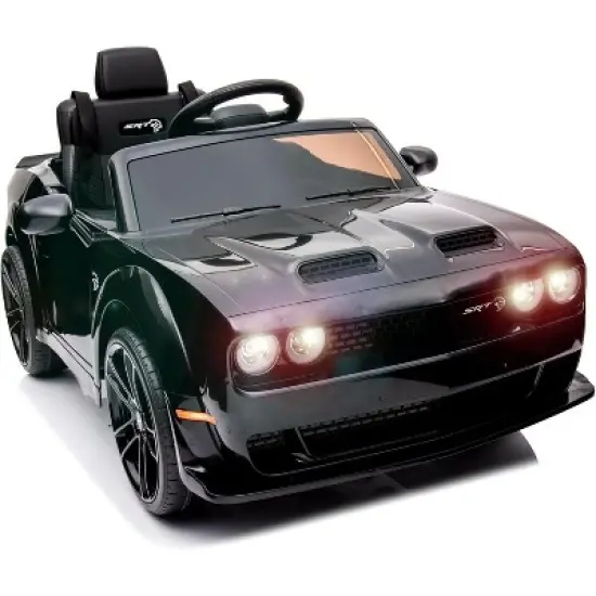 Licensed Dodge Challenger 12V Kids Electric Ride-On Car with Remote Control, LED Lights, Bluetooth, MP3, Dual Motors, Spring Suspension image {6}