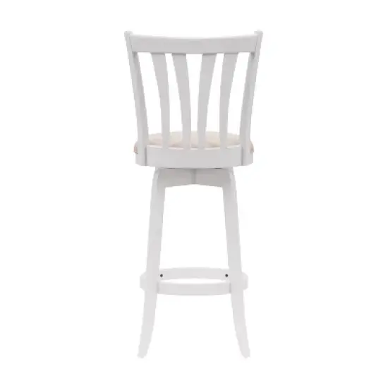 30" Savana Wood Bar Height Swivel Stool White - Hillsdale Furniture image {7}