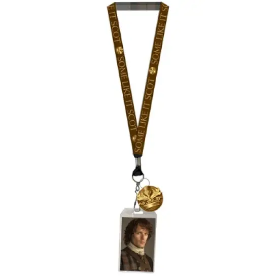 Outlander Some Like It Scot Lanyard with Clear ID Badge Holder and Rubber Charm Brown image {3}