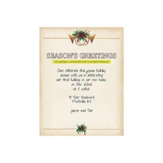 Great Papers Holiday Stationery Antique Horns 80/Pack (2015050) image {1}