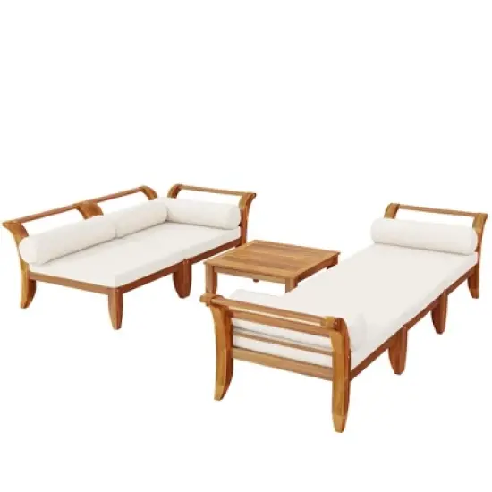 Whisen 6-Piece Patio Set with Daybed, Tea Table & Ottoman image {6}