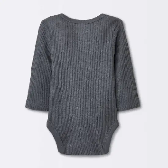 Baby 3pk Waffle Long Sleeve Bodysuit - Cloud Island&trade; Orange image {1}