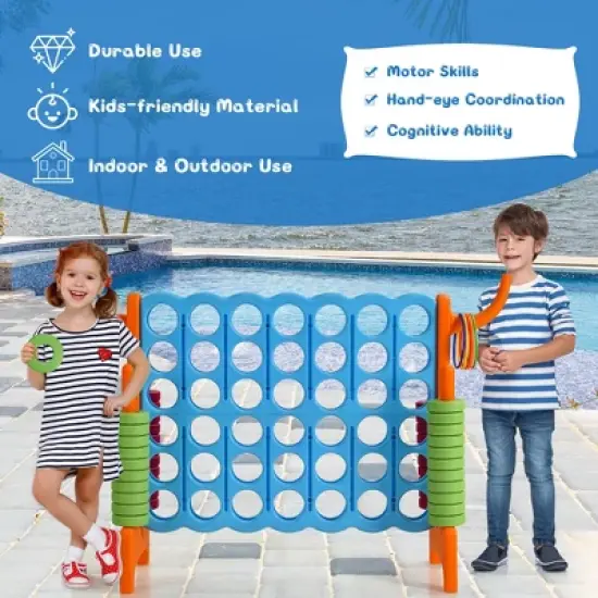 Costway Giant 4 in A Row Jumbo 4-to-Score Game Set W/Storage Carrying Bag for Kids Adult image {3}