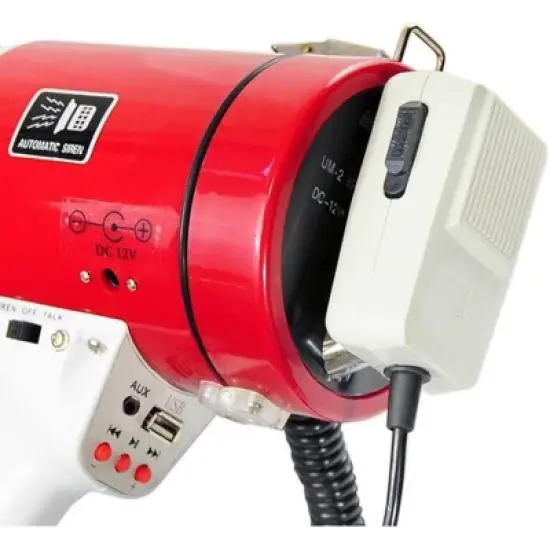 Megaphone with Talk & Siren Modes for Events + USB/MP3 Reader, Aux Input, 50W Power image {2}