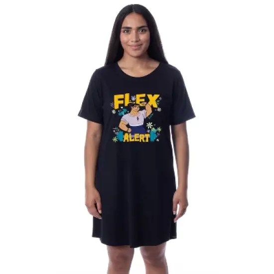 Disney Encanto Women's Luisa Flex Alert Adult Nightgown Sleep Shirt Black image {3}