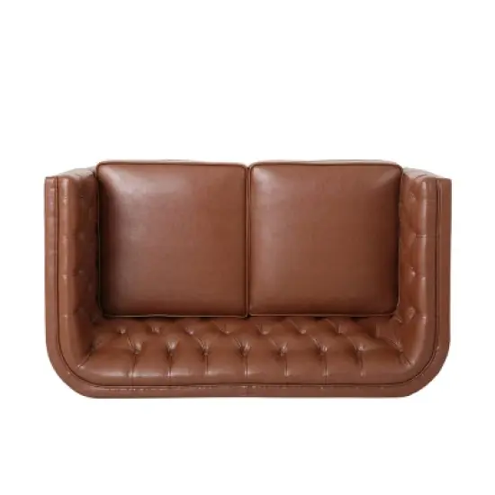 Holasek Contemporary Upholstered Tufted Loveseat - Christopher Knight Home image {4}
