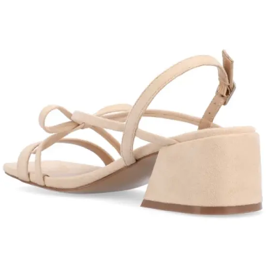 Journee Collection Womens Amity Sling Back Multi Strap Block Heel Sandals image {6}