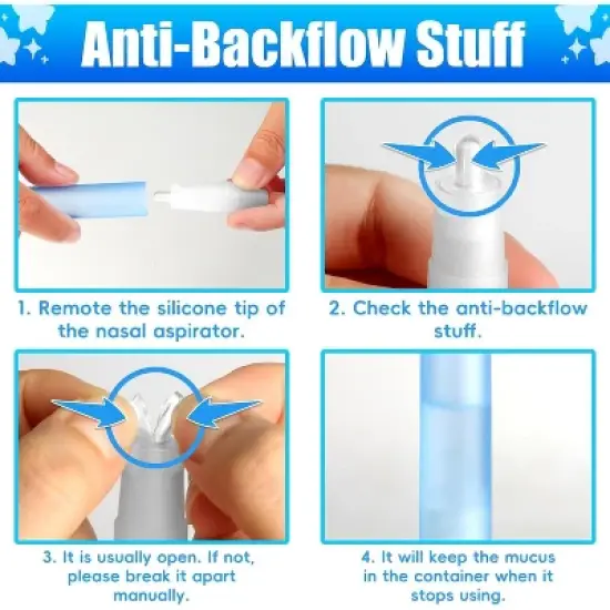 Baby Nasal Aspirator Nasal Congestion Relief, Includes 25 Hygiene Filters, 2 Silicone Tips with Nose Cleaning Tweezer image {2}