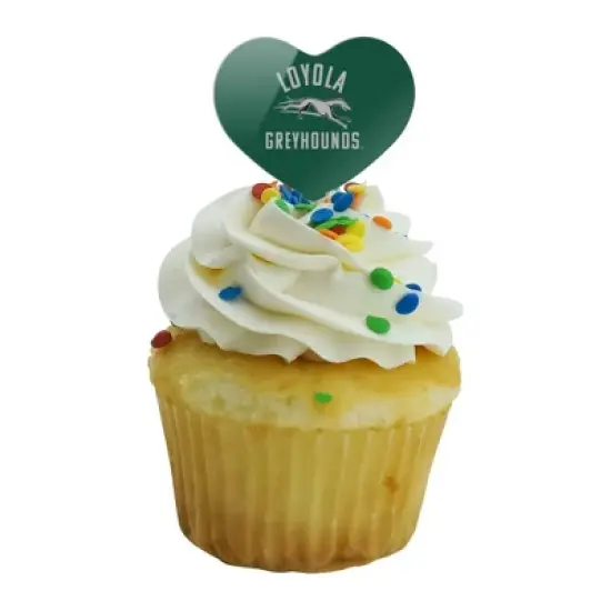 Loyola University Maryland Greyhounds Logo Heart Love Cupcake Picks Toppers Decoration Set of 6 image {4}