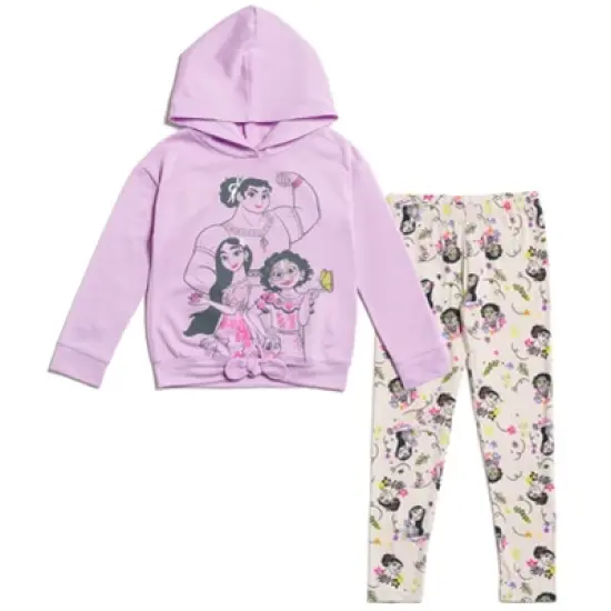 Disney Encanto Isabela Luisa Mirabel Sequin Pullover Fleece Hoodie and Leggings Outfit Set Little Kid to Big Kid image {6}