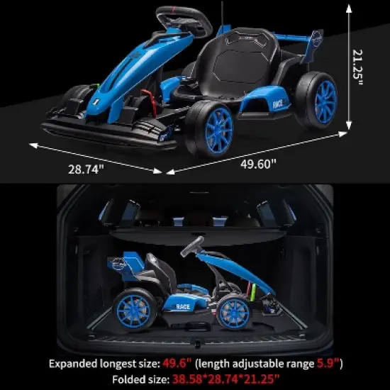 24V Go Kart Electric Drift Kart Car with Adjustable Seat image {6}