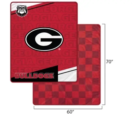 NCAA Georgia Bulldogs Diagonal Ghost Checker Double Sided Blanket image {2}