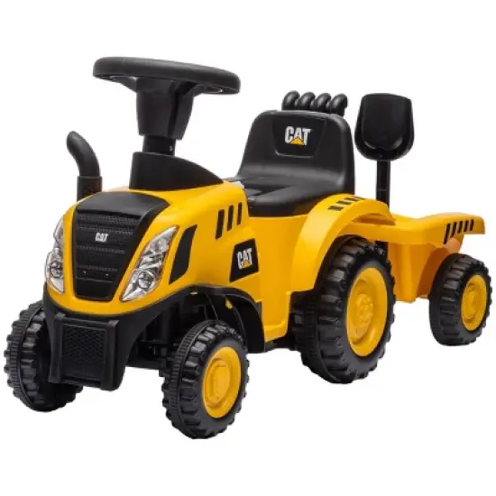 INFURNIC Baby Walkers 2 in 1 Ride On Tractor Caterpillar Excavator with Shovel Detachable Trailer for Toddlers, Yellow, 35.8"*11.4"*17.3" image {5}
