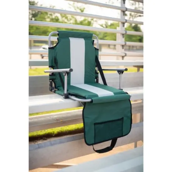 Stansport Folding Stadium Seat With Arms Green/Tan image {5}