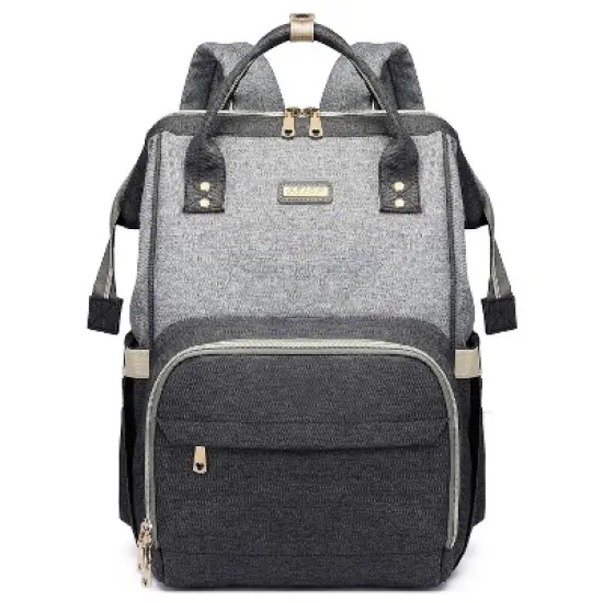 Diaper Bag Backpack with Changing Pad and Insulated Pockets - Grey image {6}