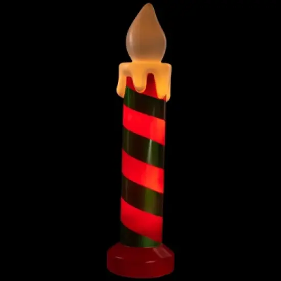 Northlight Lighted Striped Candle Blow Mold Outdoor Christmas Decoration - 40" image {2}