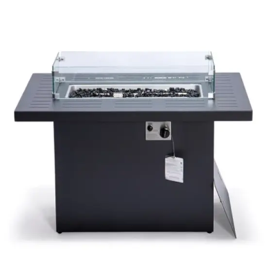 LeisureMod Chelsea Modern Aluminum Patio Propane Fire Pit Table &ndash; Outdoor Heating Table for Patio, Deck, Balcony, Backyard, and Garden Spaces image {5}