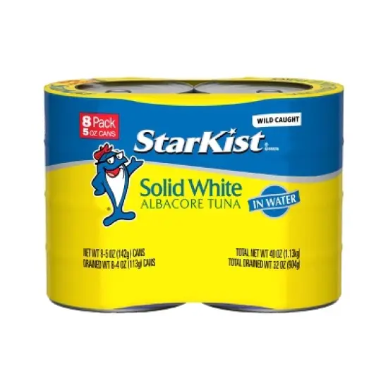 Starkist Solid White Tuna Water Can - 40oz / 8pk image {7}