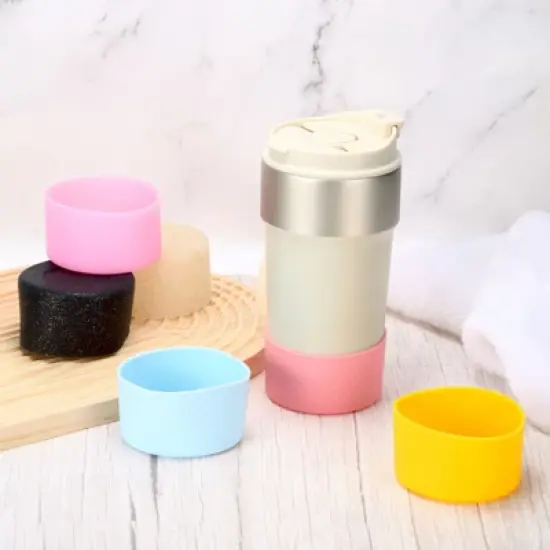 Unique Bargains Silicone Anti-Slip Protective Reusable Water Bottle Boot 2 Pcs image {4}