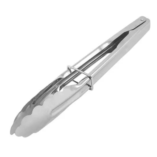 Unique Bargains BBQ Barbecue Buffet Meat Bread Food Metal Clip Locking Tongs Silver Tone 3 Pcs image {1}