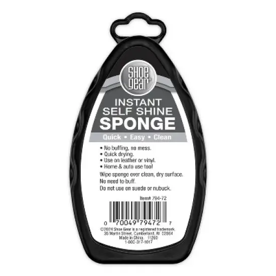 Shoe Gear Instant Shine Sponge - Black 6ml: Wax Shoe Accessory, Polish & Balm, 4.72" x 2.36" image {1}