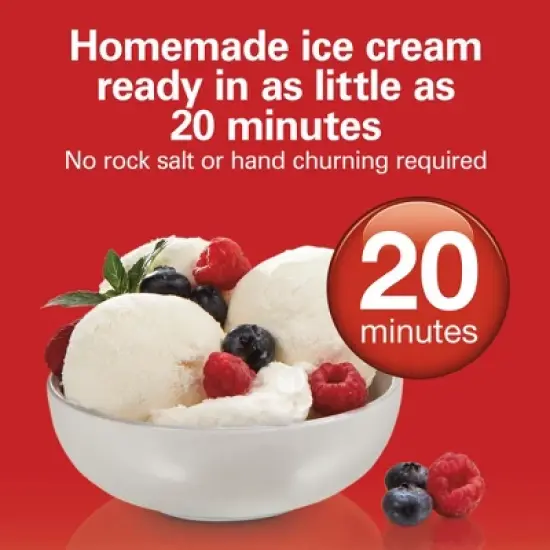 Hamilton Beach 1.5 Quart Ice Cream Maker White 68880: Electric Machine, 20 Min Cycle, 1.5 Qt Capacity, Hand Wash image {2}