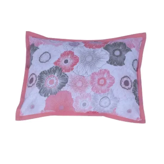 Bacati - Watercolor Floral Coral Gray 5 pc Toddler Bedding Set image {7}