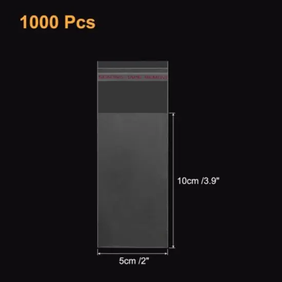 Unique Bargains Self-Sealing Water Resistant Cello Poly Bags for Packing Cookies 1000 Pcs image {1}