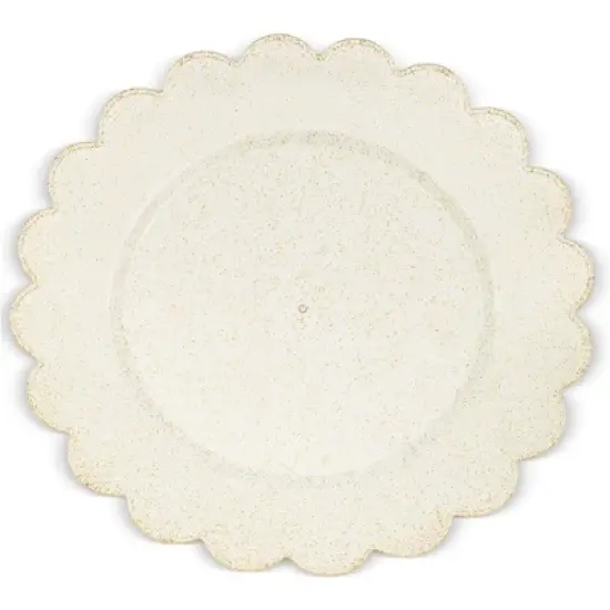 Blue Panda Plastic Plate 50 Pack - Gold Glitter Disposable Plates - 9 inches image {2}