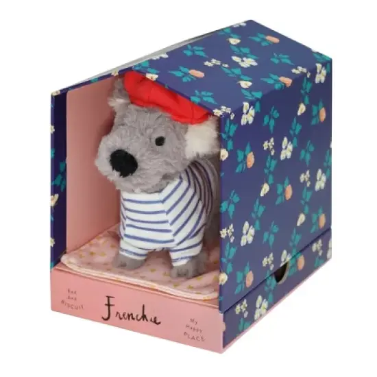 Manhattan Toy Bed & Biscuit Frenchie Plush Puppy Dog & Keepsake Dog House with Mini-Storybook in Hidden Drawer image {2}