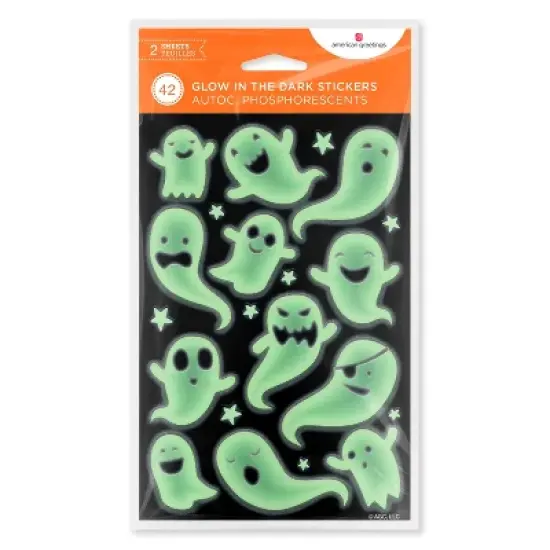 42ct Halloween Glow in the Dark Stickers Ghost image {3}