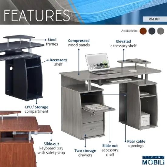 PAGED Gaming Desk Modern Computer Desk Versatile Office Desk with Storage for Study, Living Room image {1}